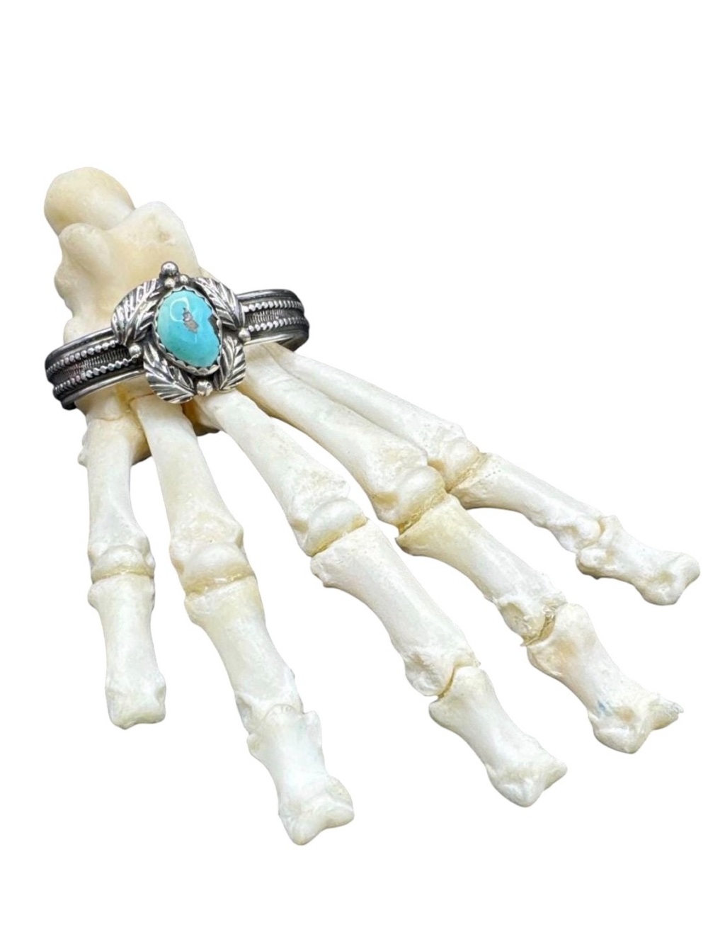 Adam Fierro Sterling Silver Santa Rita Turquoise Cuff Bracelet 6.5” Native Cuff - Picture 5 of 8